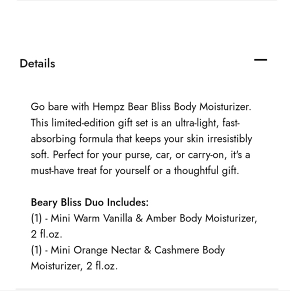 Hempz Beary Bliss Duo 2oz - Cream and Tan - Picture 2 of 2